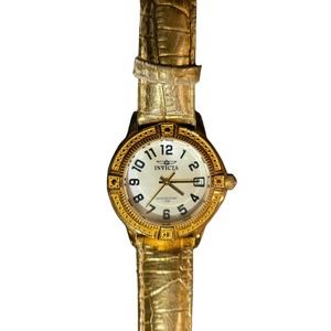 Invicta Gold Leather Watch
